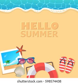 vector background template for summer beach vacation 