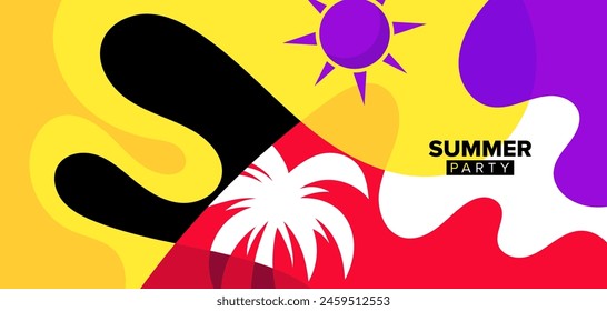 vector background template of summer party illustration collection