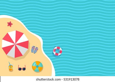 vector background template with top view of island