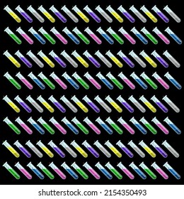 Vector background test tubes, colored flat style