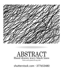 vector background texture, abstract dark wavy lines in random pattern, hand drawn doodle or marker lines intersecting and overlapping in artistic design, can be placed on any color