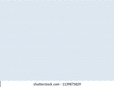 Vector background - texture - blue pattern from rhombi. Thin line. Use for certificate, voucher, banknote, voucher, money design, currency, note, check, ticket, reward etc. Eps 10.