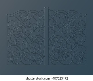 Vector background texture with gates. Relief effect. Dark Blue.