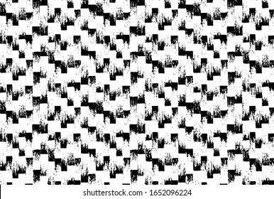 Vector background. Texture of old pattern in black and white colors. It consists of chips of marble, quartz, granite, poured with a cementitious binder