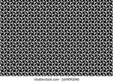 Vector background. Texture of old pattern in black and white colors. It consists of chips of marble, quartz, granite, poured with a cementitious binder