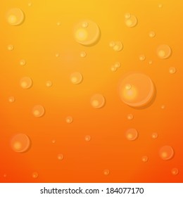 vector background or texture orange surface or a liquid with bubbles