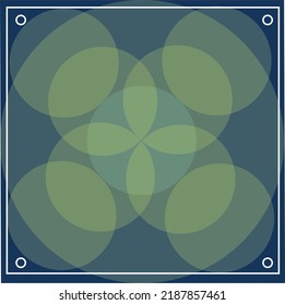 vector for background and texture of overlapping blue and yellow circles forming floral figures.