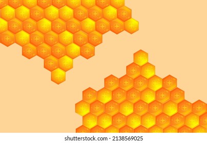 vector Background texture  of a section of wax honeycomb.