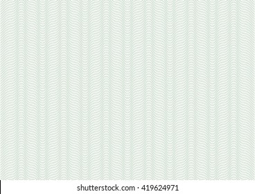 Vector background -  texture with waves - green pattern. For certificate, voucher, banknote, money design, currency, note, check, ticket, reward. Eps 10.