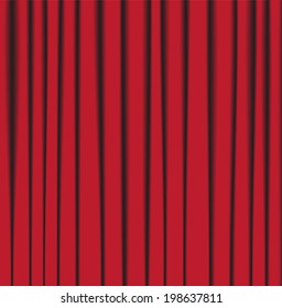 Vector background theater curtain with pleats made mesh