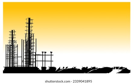 Vector background with the theme of building construction, background silhouette, available in eps format