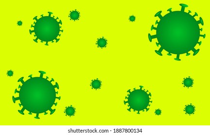 vector background with the theme of the COVID-19 virus. with a yellow background