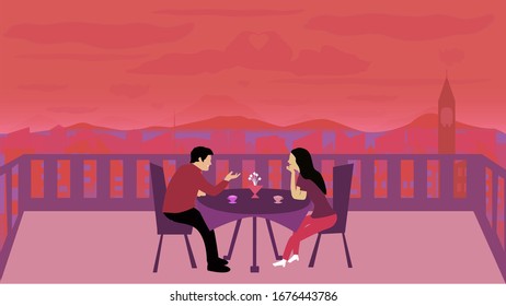 Vector background with the theme dating and full of love

