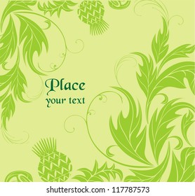 vector background with thistle and wild meadow plants