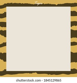 Vector background of tiger pattern with freespace in the middle