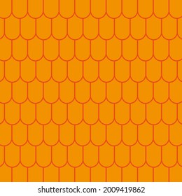 Vector background tiled roof. Tiled roof color orange