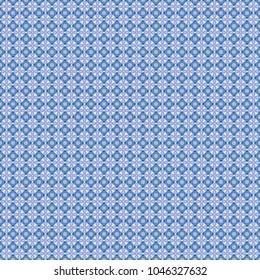 Vector background with tiles and rhombus. Vector geometrical seamless ornament. Seamless pattern in white, blue and gray colors.