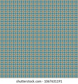 Vector background with tiles and rhombus. Vector geometrical seamless ornament. Seamless pattern in white, gray and blue colors.