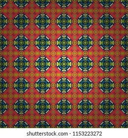 Vector background with tiles and rhombus. Vector geometrical seamless ornament. Seamless pattern in pink, orange and blue colors.