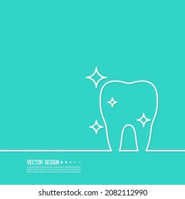 Vector background with tooth. Medical cleaning of teeth. 