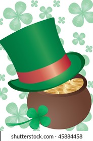 Vector background with Top Hat for St. Patrick`s day