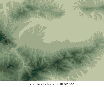 vector background with topographic isolines of the mountains