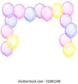 Vector Background with transparent balloons.