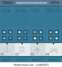 Vector Background Travel Concept Number Options Banner & Card