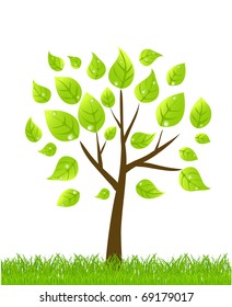 vector background with tree.
