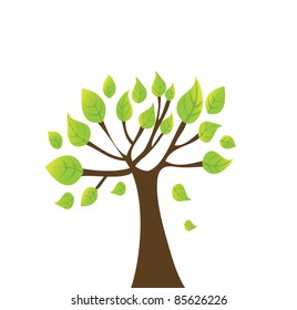 vector background with tree and grass.