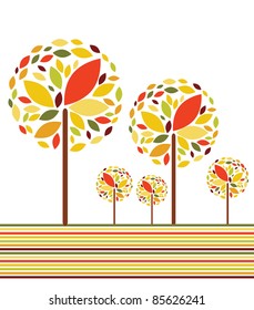 vector background with tree and grass.