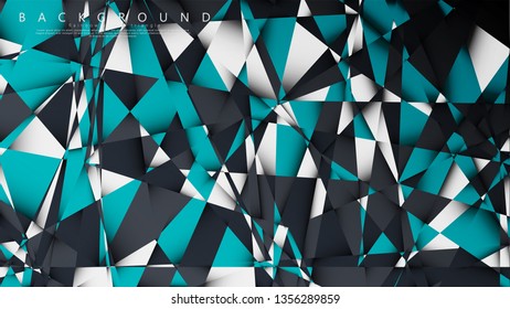 Vector Background Triangle Mosaic with a combination of blue, gray and white. Geometric illustration style with gradients and transparency.
