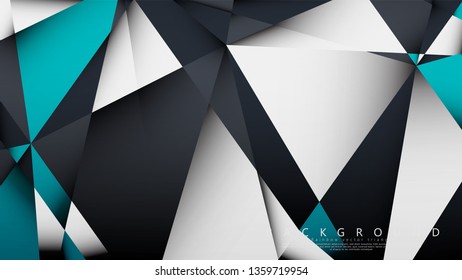Vector Background Triangle Mosaic with a combination of blue, gray and white. Geometric illustration style with gradients and transparency.