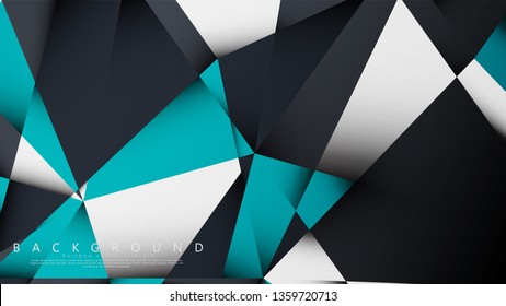 Vector Background Triangle Mosaic with a combination of blue, gray and white. Geometric illustration style with gradients and transparency.