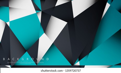 Vector Background Triangle Mosaic with a combination of blue, gray and white. Geometric illustration style with gradients and transparency.