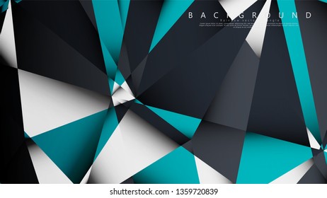 Vector Background Triangle Mosaic with a combination of blue, gray and white. Geometric illustration style with gradients and transparency.
