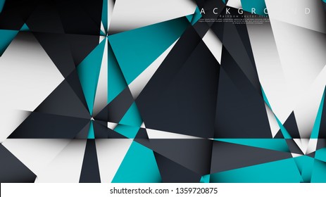 Vector Background Triangle Mosaic with a combination of blue, gray and white. Geometric illustration style with gradients and transparency.