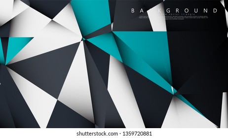 Vector Background Triangle Mosaic with a combination of blue, gray and white. Geometric illustration style with gradients and transparency.