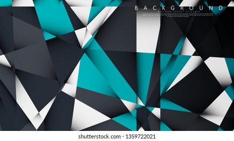 Vector Background Triangle Mosaic with a combination of blue, gray and white. Geometric illustration style with gradients and transparency.