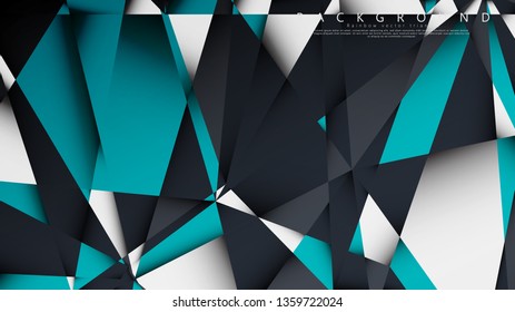 Vector Background Triangle Mosaic with a combination of blue, gray and white. Geometric illustration style with gradients and transparency.