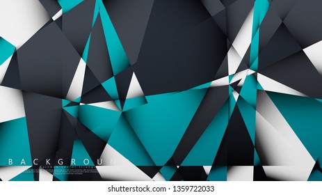 Vector Background Triangle Mosaic with a combination of blue, gray and white. Geometric illustration style with gradients and transparency.