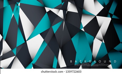 Vector Background Triangle Mosaic with a combination of blue, gray and white. Geometric illustration style with gradients and transparency.