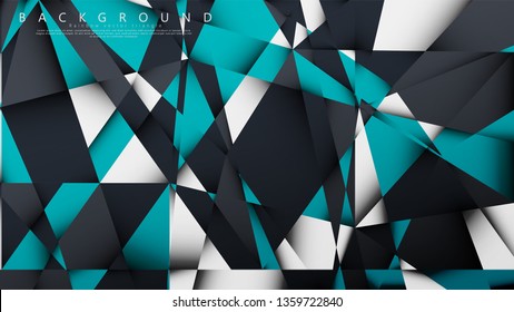 Vector Background Triangle Mosaic with a combination of blue, gray and white. Geometric illustration style with gradients and transparency.