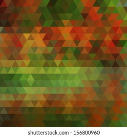 Vector background of triangles in autumn colors. All isolated and layered