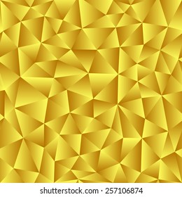Vector background of triangles with a golden gradient fill. Ready for tile. For use in your design. 