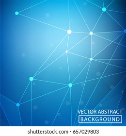 Vector background of triangles, for your business ideas. Minimalism chaotic illustration background. Concept of the science, chemistry, biology, medicine, technology.