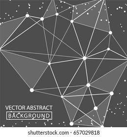 Vector background of triangles, for your business ideas. Minimalism chaotic illustration background. Concept of the science, chemistry, biology, medicine, technology.