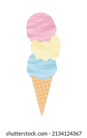 vector background with triple ice cream cone for banners, cards, flyers, social media wallpapers, etc.