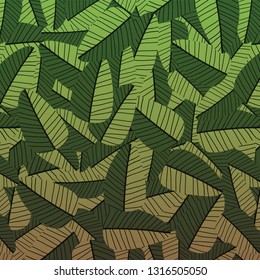 Vector background with tropic leaves. Seamless floral pattern. Summer vector illustration. Flat jungle print