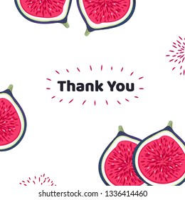 Vector background with tropical fruits. Bright figs. Creative artistic style. It can be use for card, invitation, postcard, cover, banner, thank you message, home decor, label, package design. Eps10